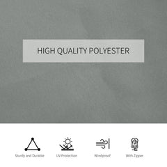 Gazebo Curtains, 10' x 12' Universal Replacement Privacy Curtain, 4-Panels Sidewall with Hooks/C-Rings, Dark Grey