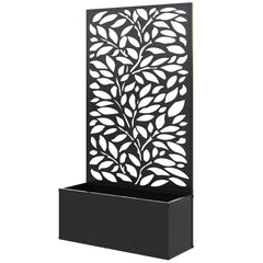 Metal Raised Garden Bed with Privacy Panel, Freestanding or Wall Mounted Outdoor Planter Box for Garden, Patio
