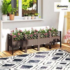 Raised Garden Bed with Legs, Self Watering Elevated Planter Boxes with Drainage Holes, 31.5" x 15.7" x 20.3"