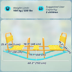 Teeter Totter Seesaw for Kids, 2 in 1 Metal Rocking Seesaw for Toddlers Age 3-8, Playground Equipment for Backyard