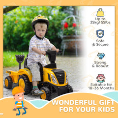 Caterpillar Licensed No Power Ride On Tractor with Shovel, Trailer