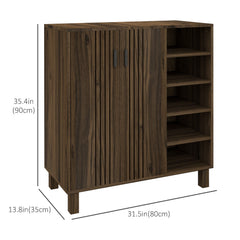 Shoe Storage with Double Doors and Open Shelves 17 Pair Shoe Storage Organizer for Entryway Hallway Black