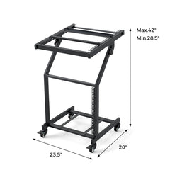 2 Layer Professional Audio Rack Mount with Adjustable Crossbars