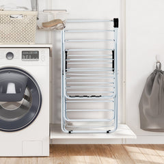 2-Tier Foldable Clothes Drying Rack with Adjustable Gullwing