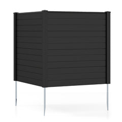 Freestanding 48 x 48 Inch Air Conditioner Fence with Metal Ground Stakes-Black