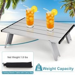 2 Packs 5-Position Outdoor Folding Backpack Beach Table Chair Reclining Chair Set-Multicolor