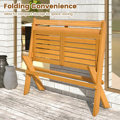 2-Person Acacia Wood Patio Garden Bench with 800 lbs Capacity