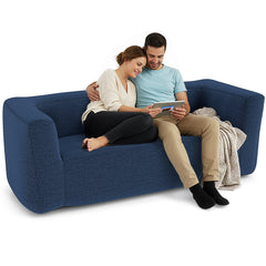 2-Person Portable Blow Up Sofa with Detachable Cover-Blue