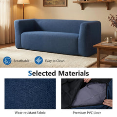 2-Person Portable Blow Up Sofa with Detachable Cover-Blue