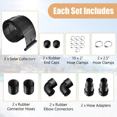 2 Pieces 10/16.4/20 Feet Weatherproof Solar Swimming Pool Heating System-L