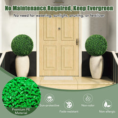 2 Pieces 16 inches/20 inches Artificial Plant Boxwood Topiary Ball for Patio Garden Front Door Balcony Backyard-M