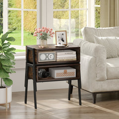 2 Piece Stackable Night Stand and Bedside End Table Set
