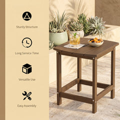 2-Pieces18 Inches Adirondack Outdoor Side Table for Patio and Garden-Coffee