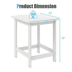 2-Pieces 18 Inches Adirondack Outdoor Side Table for Patio and Garden-White