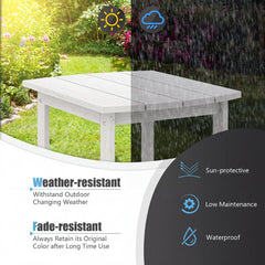 2-Pieces 18 Inches Adirondack Outdoor Side Table for Patio and Garden-White