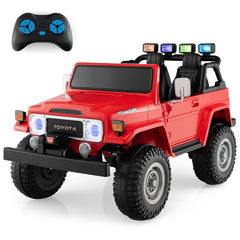 12V 2 Seat Licensed Toyota FJ40 Kids Ride On Car, 2.4G Remote with Brake, 3 Speeds, 14 Inch Wheels, Red
