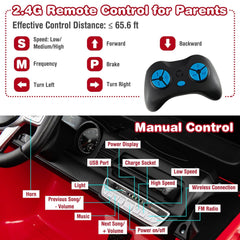12V 2 Seat Licensed Toyota FJ40 Kids Ride On Car, 2.4G Remote with Brake, 3 Speeds, 14 Inch Wheels, Red