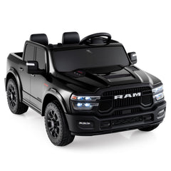 24V Licensed Ram 2500 REBEL 2 Seater Kids Ride On Truck with 2 x 100W Motors, 3 Speed Remote and 4 Springs, 110 lb, Black