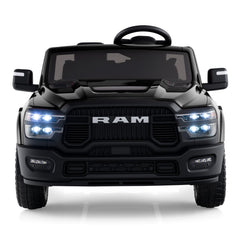 24V Licensed Ram 2500 REBEL 2 Seater Kids Ride On Truck with 2 x 100W Motors, 3 Speed Remote and 4 Springs, 110 lb, Black