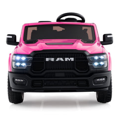 24V Licensed Ram 2500 REBEL 2 Seater Kids Ride On Truck with Soft Start, Puncture Proof Wheels and Music, 110 lb, Pink