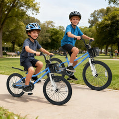 20 Inch Kids Bike with Kickstand, Basket and Mudguards, Navy