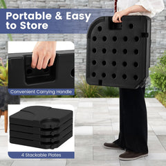 20 Inch Patio Offset Water Filled Plate Umbrella Base Sand-Black
