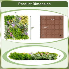 20 inches x 20 inches 3D Hanging Succulents with 10 Types of Mixed Faux Plants for Balcony Home
