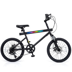 20 Inch LED Lit Commuter Bicycle with Disc Brakes and Stereo Speakers, Black
