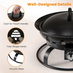 21 Inch Diameter Propane Gas Fire Pit Patio Portable Fire Bowl-Black