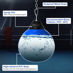 21 Inch Water Punching Bag with Adjustable Metal Chain-Blue