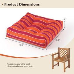 21 Inch x 21 Inch Patio Chair Seat Cushion Pads for Indoor and Outdoor-Orange