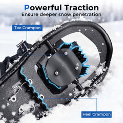 21” Snowshoes with Trekking Poles-Black