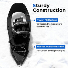 21” Snowshoes with Trekking Poles-Black