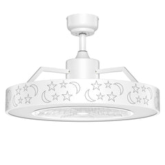 23 Inch Ceiling Fan with LED Light and Remote Control-White