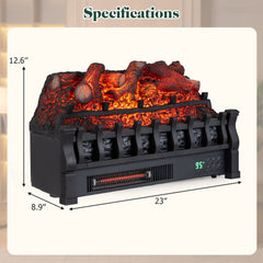 23 inches WiFi Fireplace Insert Lemonwood Set with App and Remote-Black