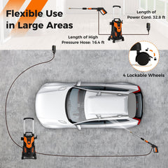 2300 PSI 1.8 GPM Electric High Pressure Power Washer-Orange