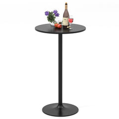 24 Inch Modern Style Round Cocktail Table with Metal Base and MDF Top-1 piece