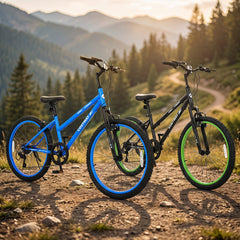 24 Inch Kids Mountain Bike with Shimano 7 Speed and Suspension Fork, Blue