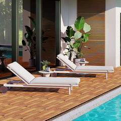 24 x 12 Inch 12 Pieces Acacia Wood Interlocking Deck Tiles with Waterproof Design-Natural