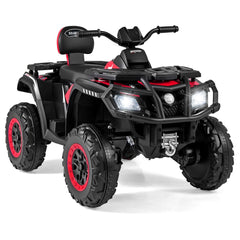 24V 2 Seater Kids Ride On ATV with Anti Slip Handlebars, Wide Seats, Footrests and Radio, 130 lb, Red