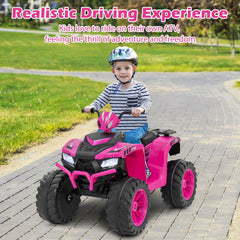 24V Kids Ride On ATV Quad with Soft Start, Ergonomic Seat, Anti Slip Handles and Wide Footrests, 77 lb, Pink