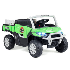 24V Kids Ride On Off Road Utility Truck with Tipping Load Bed, Parent Remote and Rear Shocks, 66 lb, Green