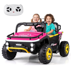 24V 2 Seater Kids Ride On Truck with 5 Speed Settings, Story Playback and USB Media Centre, Pink