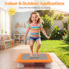 25.5 Inch Kids Mini Trampoline with 4 Removable and Non-Slip Foot Pads-Orange