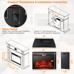25 Inches Recessed Electric Heater