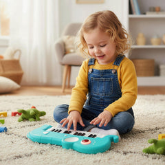 25-Key Kids Piano Keyboard Elephant Shape Toy Digital Piano with Built-in Music and Light-Blue