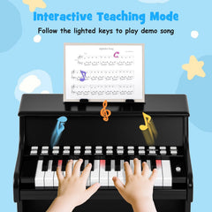 25 Keys Kids Piano Keyboard with Adjustable Speed and Teaching Mode-Black