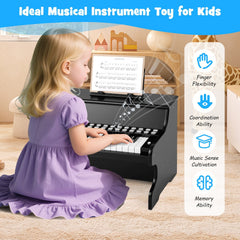 25 Keys Kids Piano Keyboard with Adjustable Speed and Teaching Mode-Black