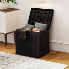 25 Gallon Outdoor Storage Box with Rattan Patterns-Brown