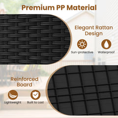 25 Gallon Outdoor Storage Box with Rattan Patterns-Black